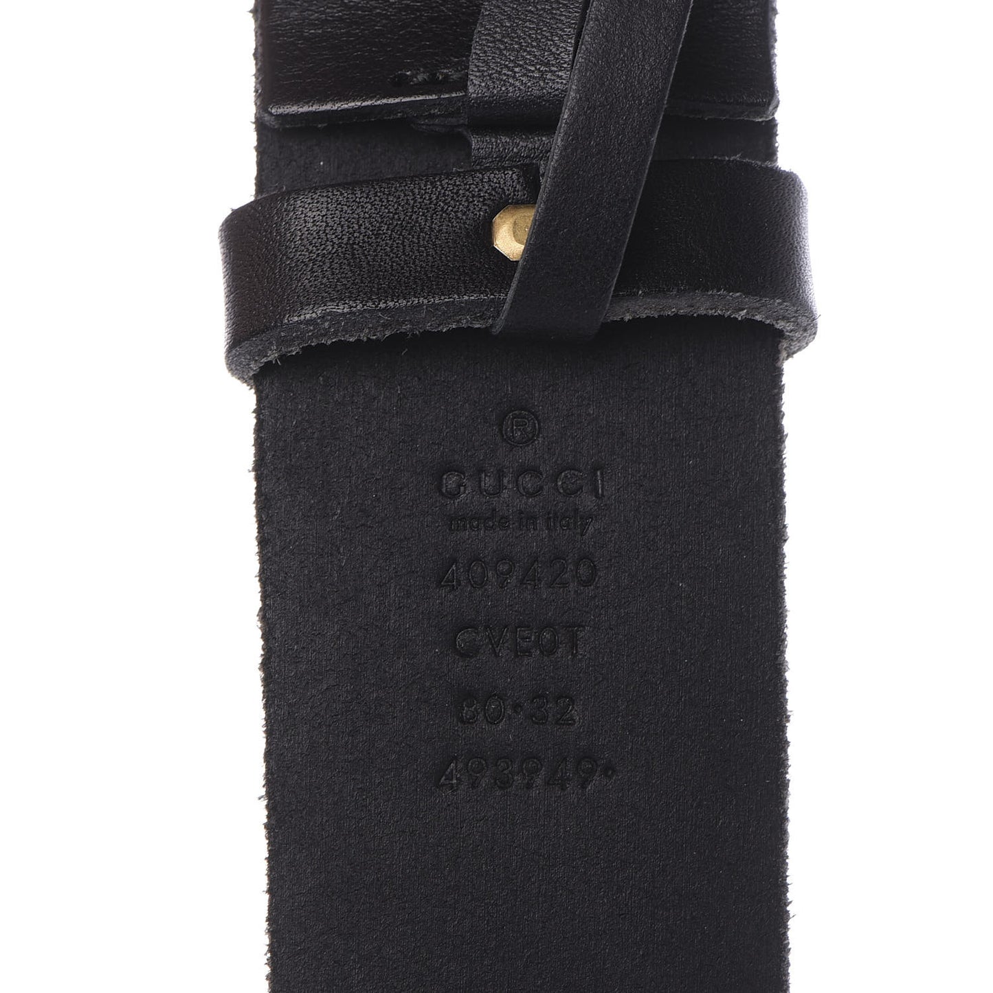 Calfskin Brass Feline Buckle Belt 80 32 Black