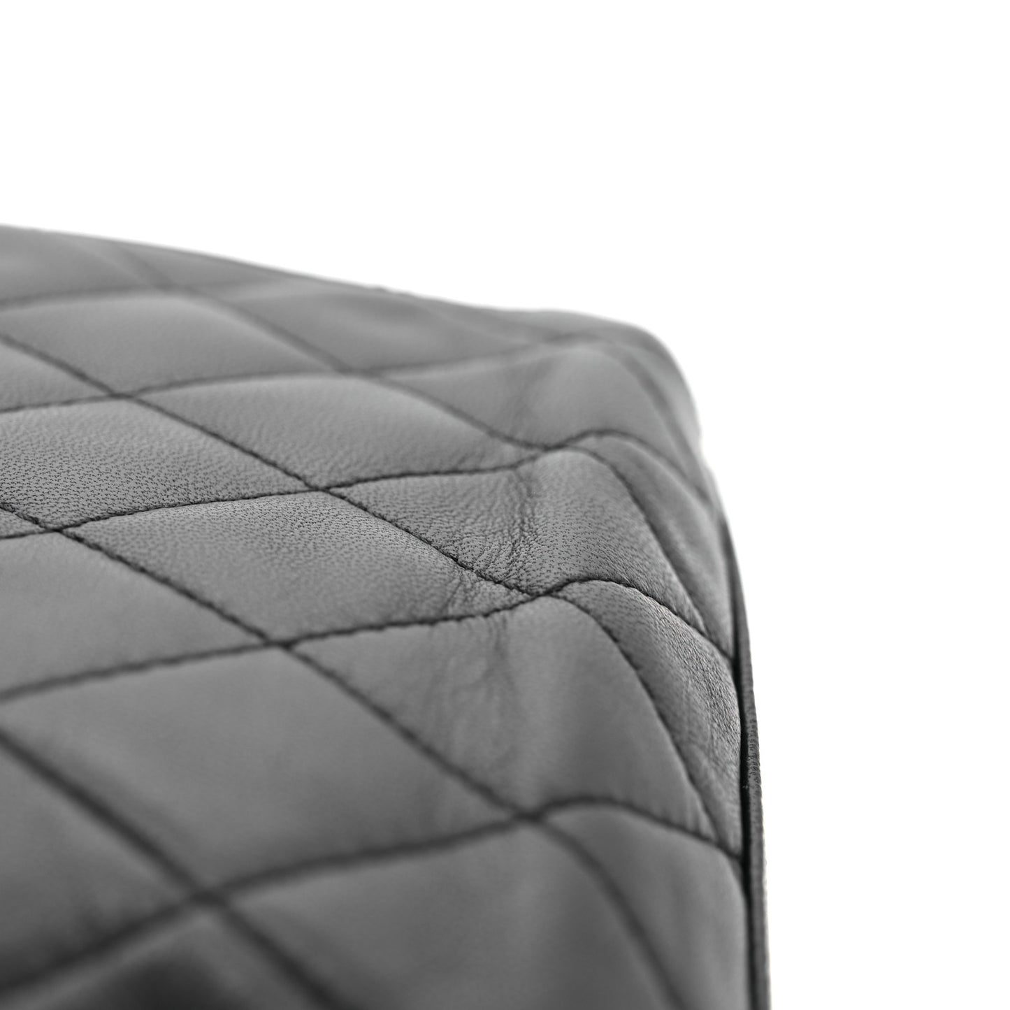 Lambskin Quilted Metal Frame Clutch Black