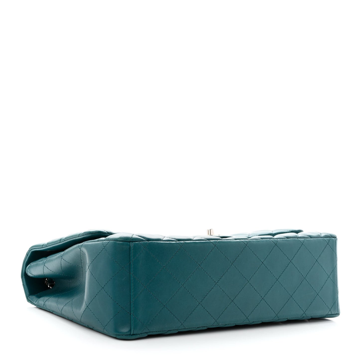 Lambskin Quilted Maxi Single Flap Turquoise
