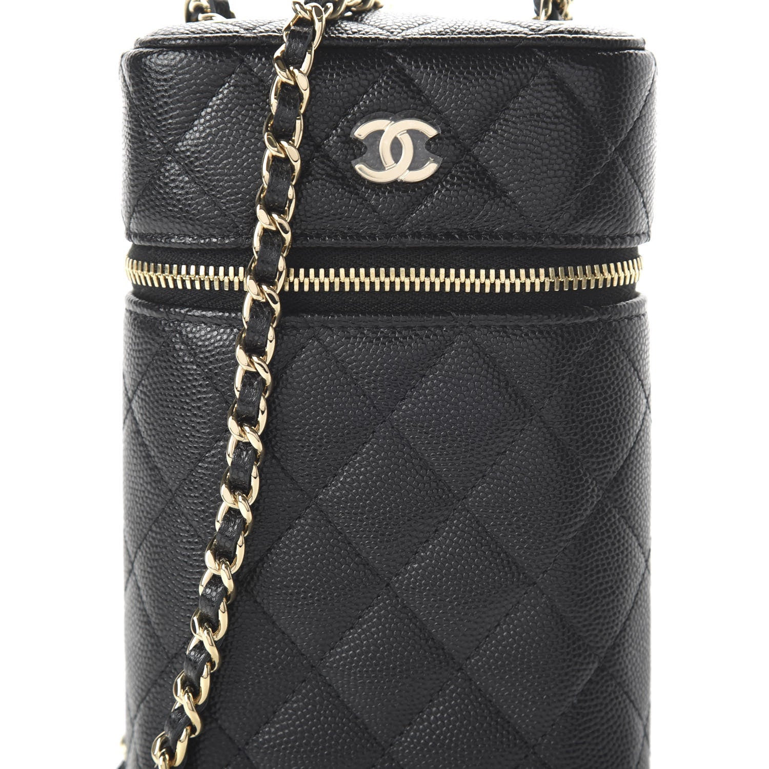 Chanel Caviar Quilted Phone Holder With Chain Black 10 of 10