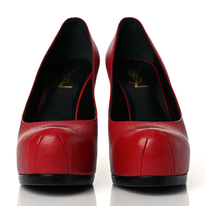 Saint Laurent Vernigolf Tribtoo Platform 80 Pumps 36.5 Red 2 of 10