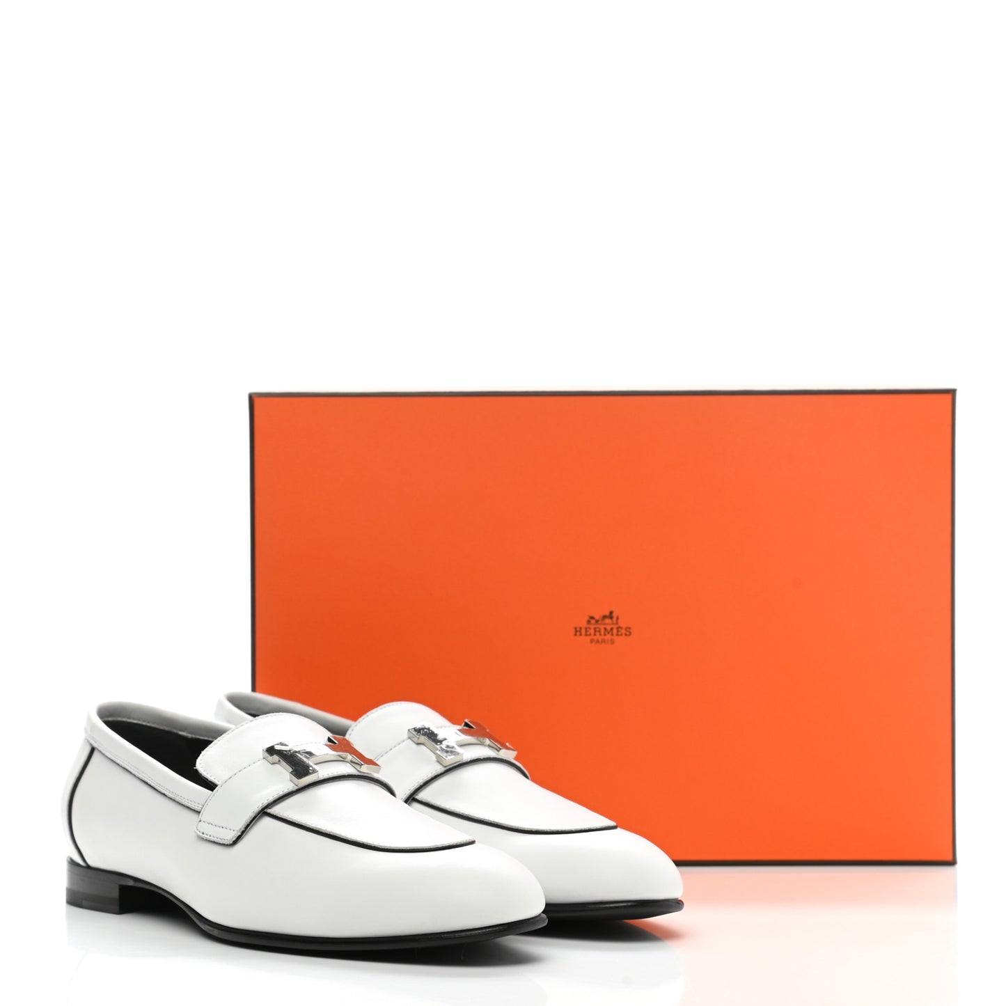 Calfskin Womens Paris Loafers 38 White