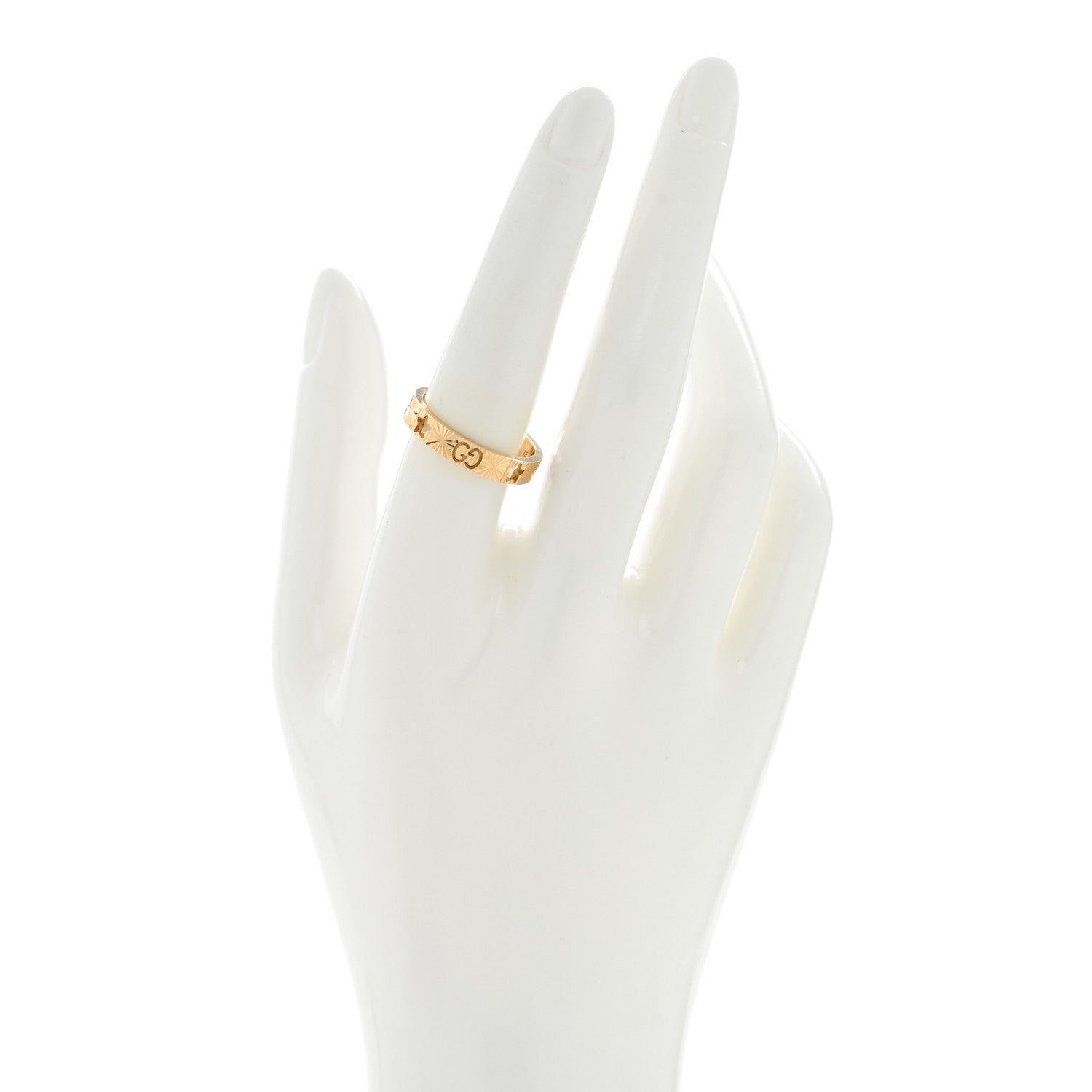 Gucci 18K Yellow Gold Icon Stars Band Ring 58 8.25 2 of 4