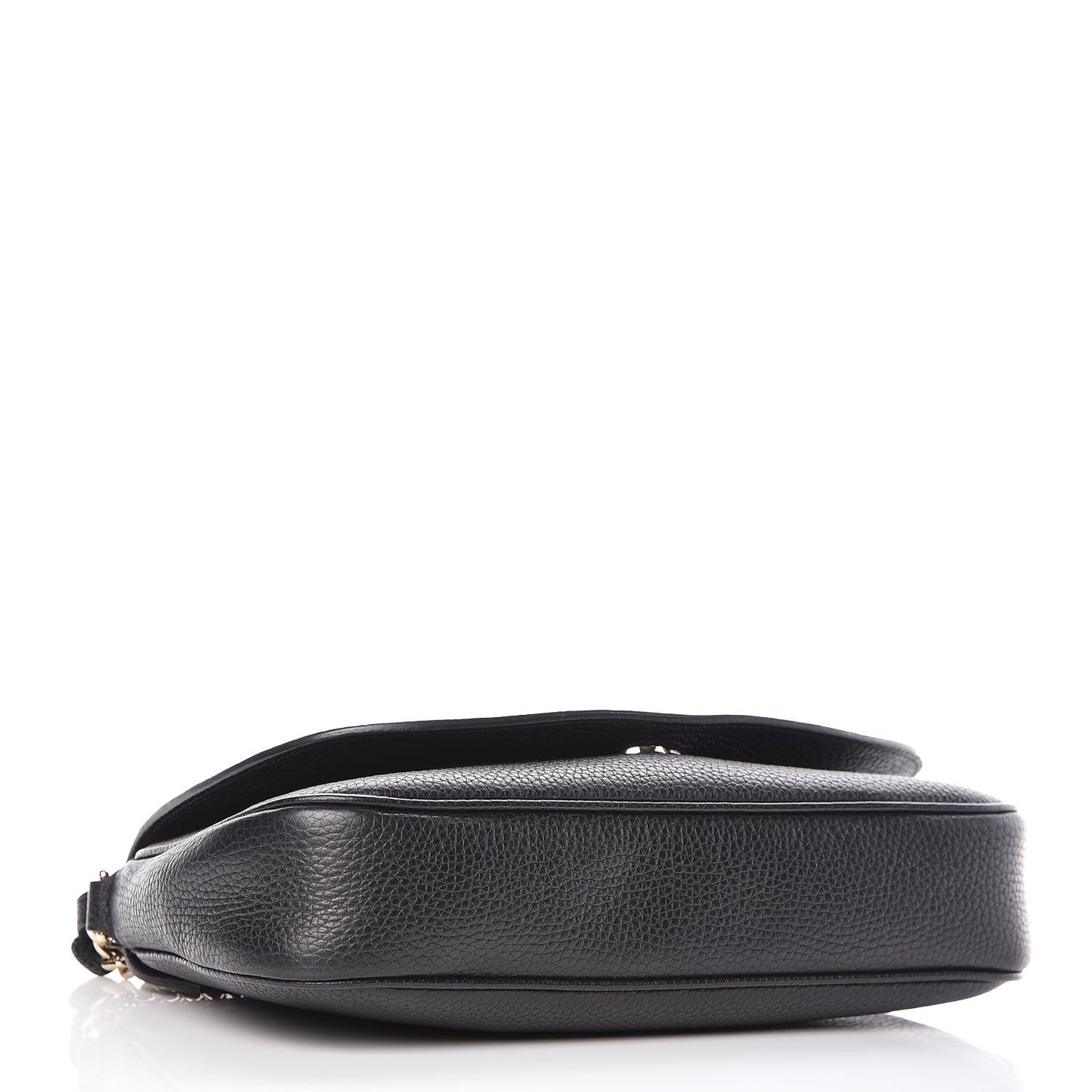 Pebbled Calfskin Medium Soho Flap Crossbody Black