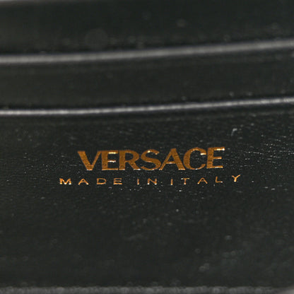 Versace Silk Barocco Printed Quilted Virtus V Mini Chain Flap Shoulder Bag Black Gold 6 of 11