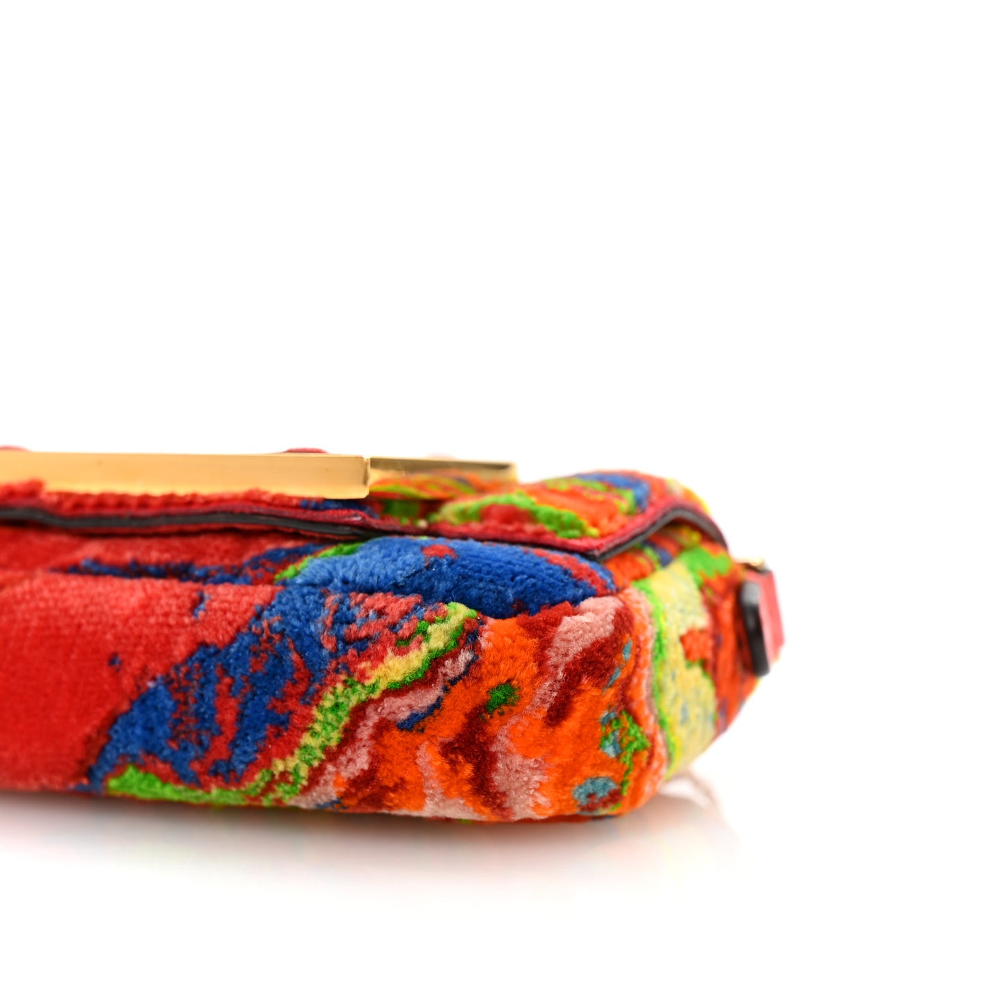 Velvet Tappetino Marble Nano Maxi Buckle Baguette Charm Rosso Multicolor