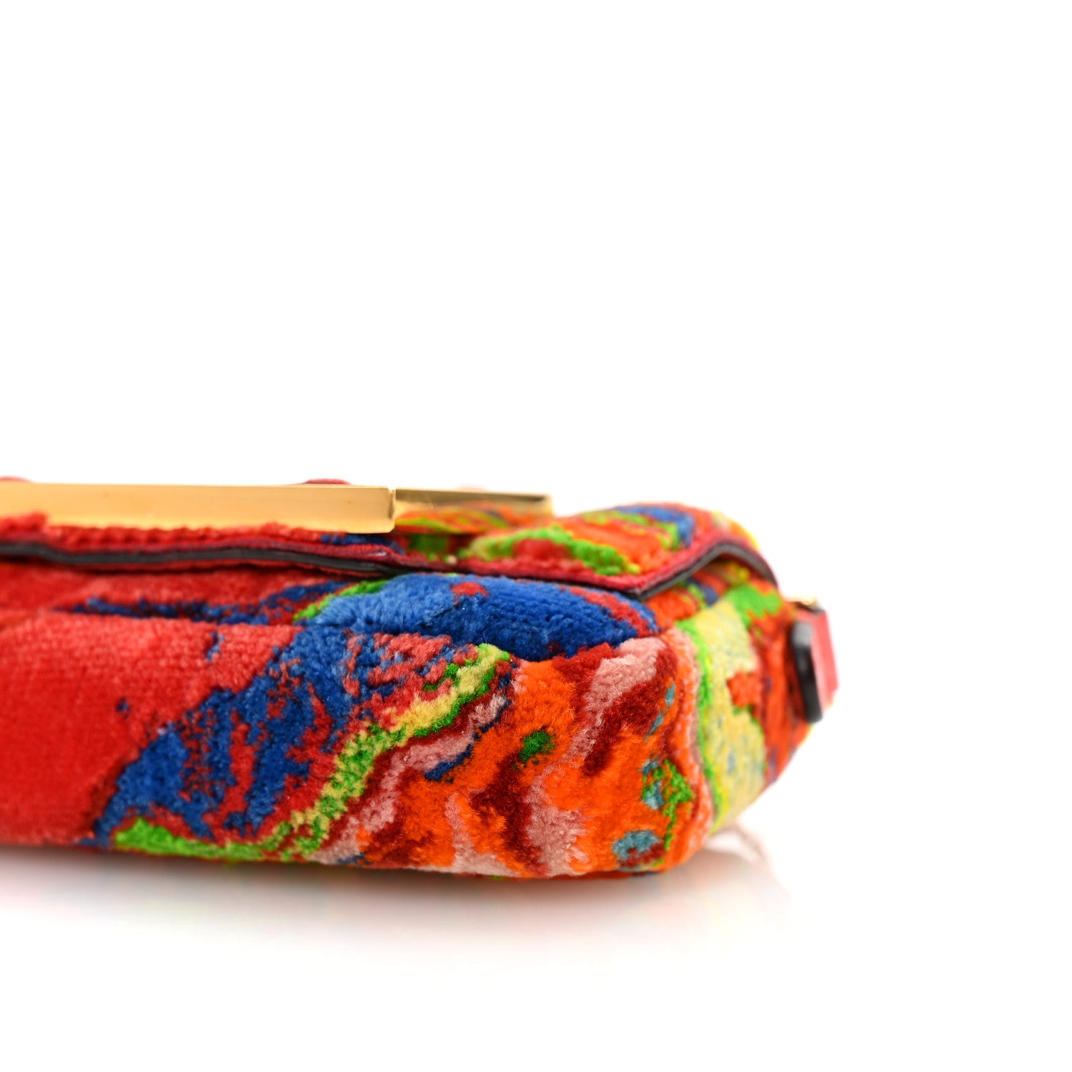Fendi Velvet Tappetino Marble Nano Maxi Buckle Baguette Charm Rosso Multicolor 9 of 9