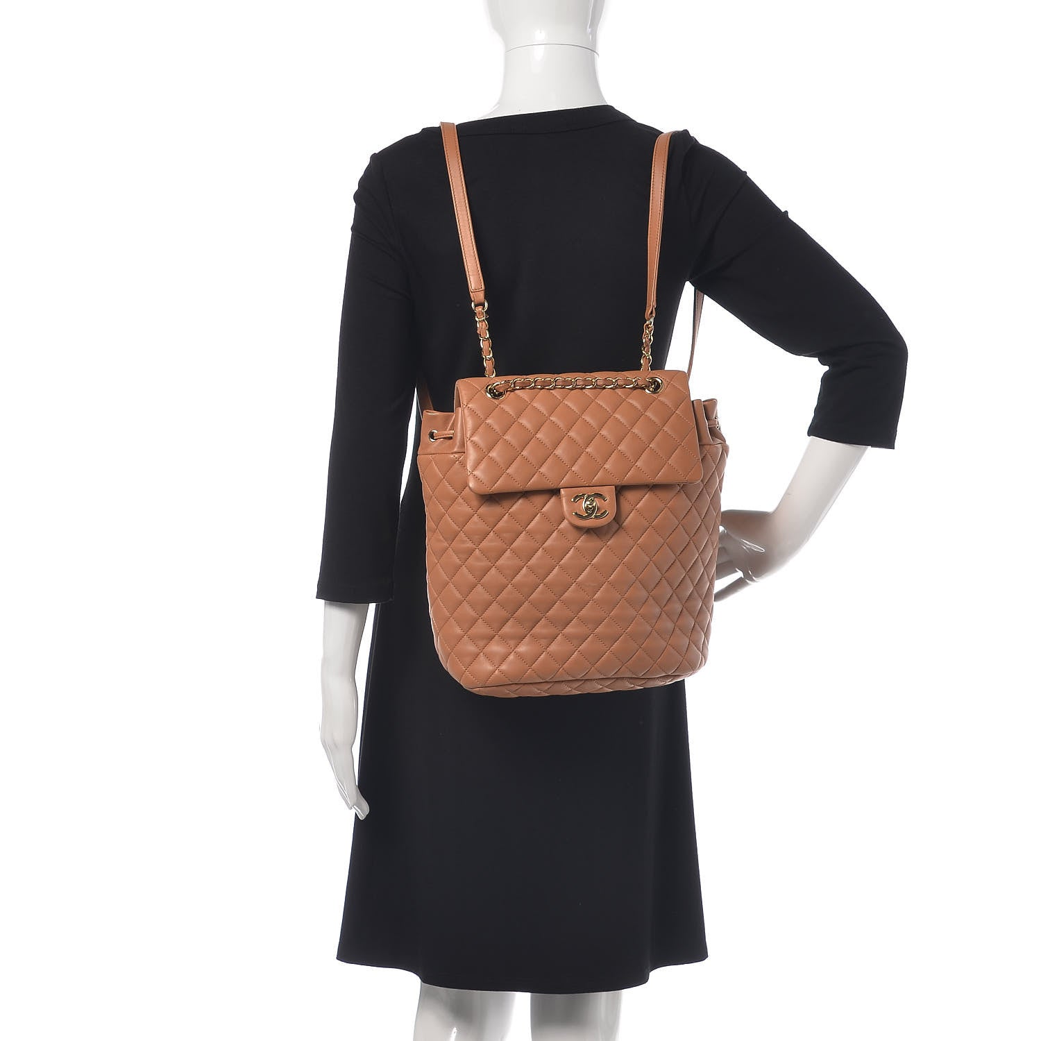 Chanel Lambskin Quilted Large Urban Spirit Backpack Dark Beige 2 of 12