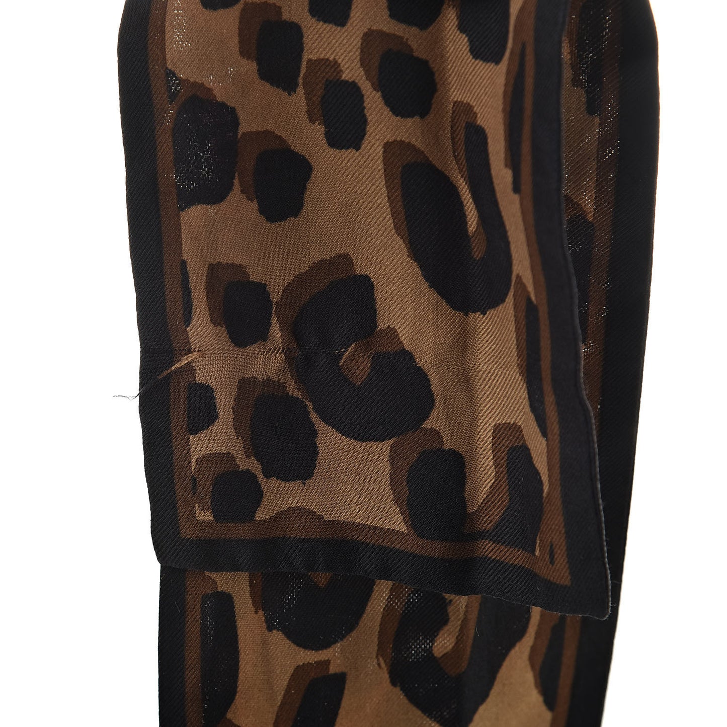 Silk Leopard Bandeau Scarf Marron