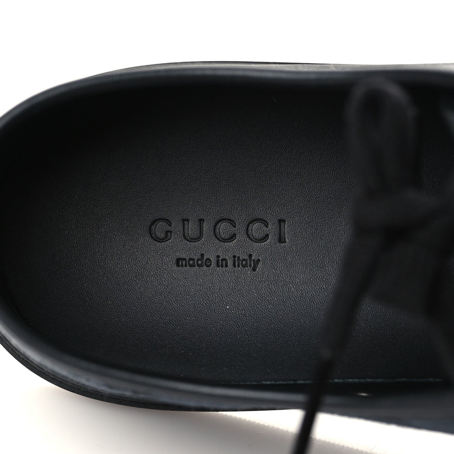 GG Monogram Calfskin Womens Low Top Sneakers 40.5 Piombo Black