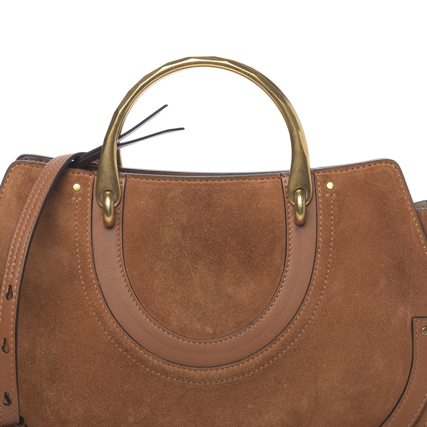 Chloe Calfskin Suede Medium Pixie Shoulder Bag Caramel 7 of 9