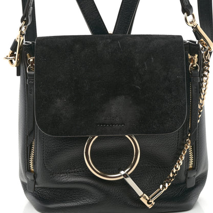 Chloe Suede Calfskin Small Faye Backpack Black 10 of 12
