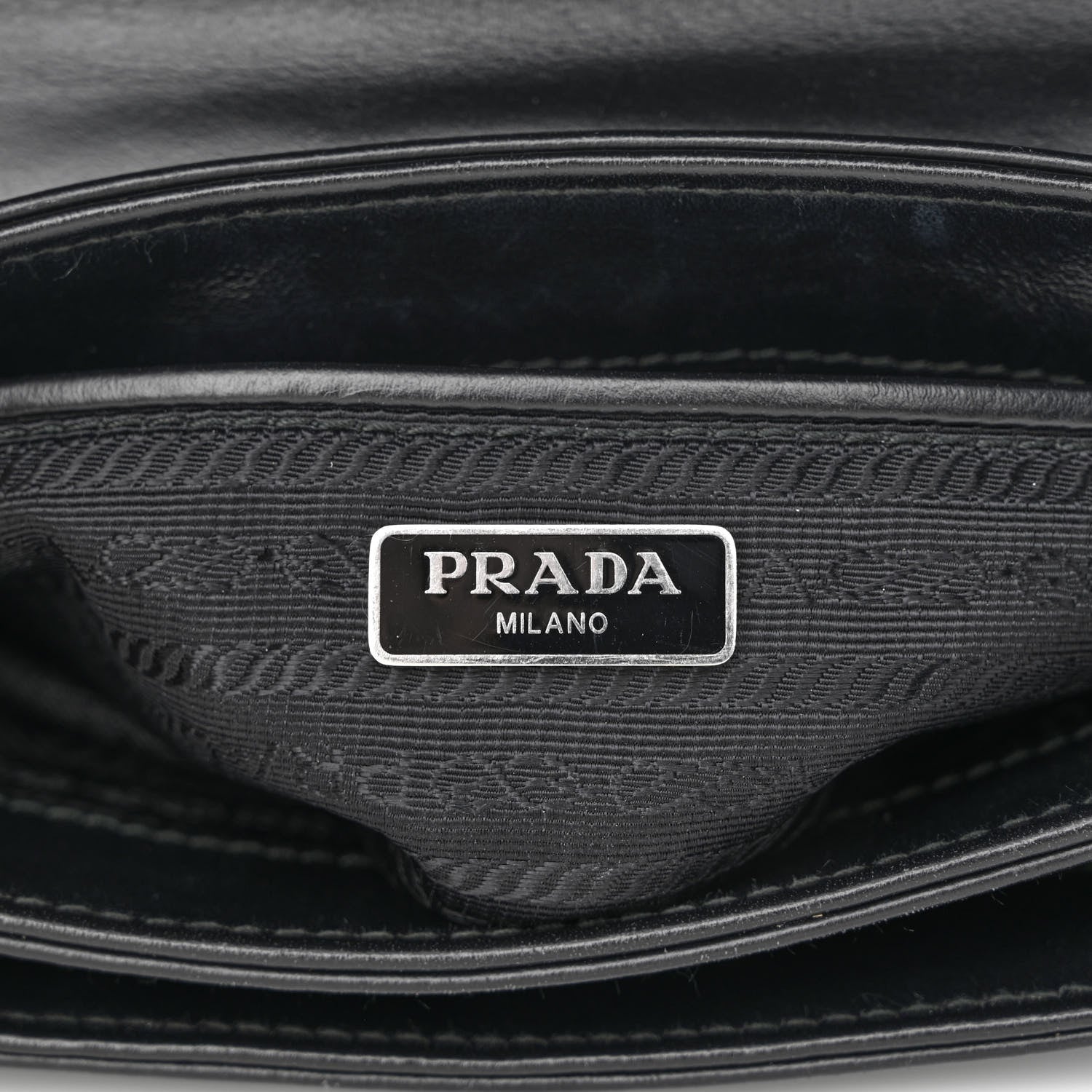 Prada Saffiano Chain Shoulder Bag Black 5 of 12