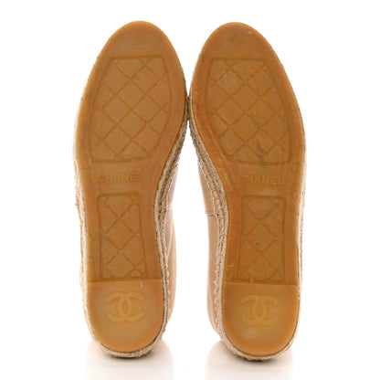 Chanel Lambskin CC Espadrilles 39 Beige Black 5 of 10