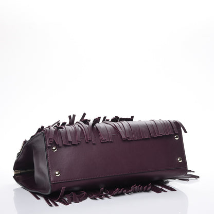 Versace Calfskin Palazzo Fringe Tote Purple 4 of 6