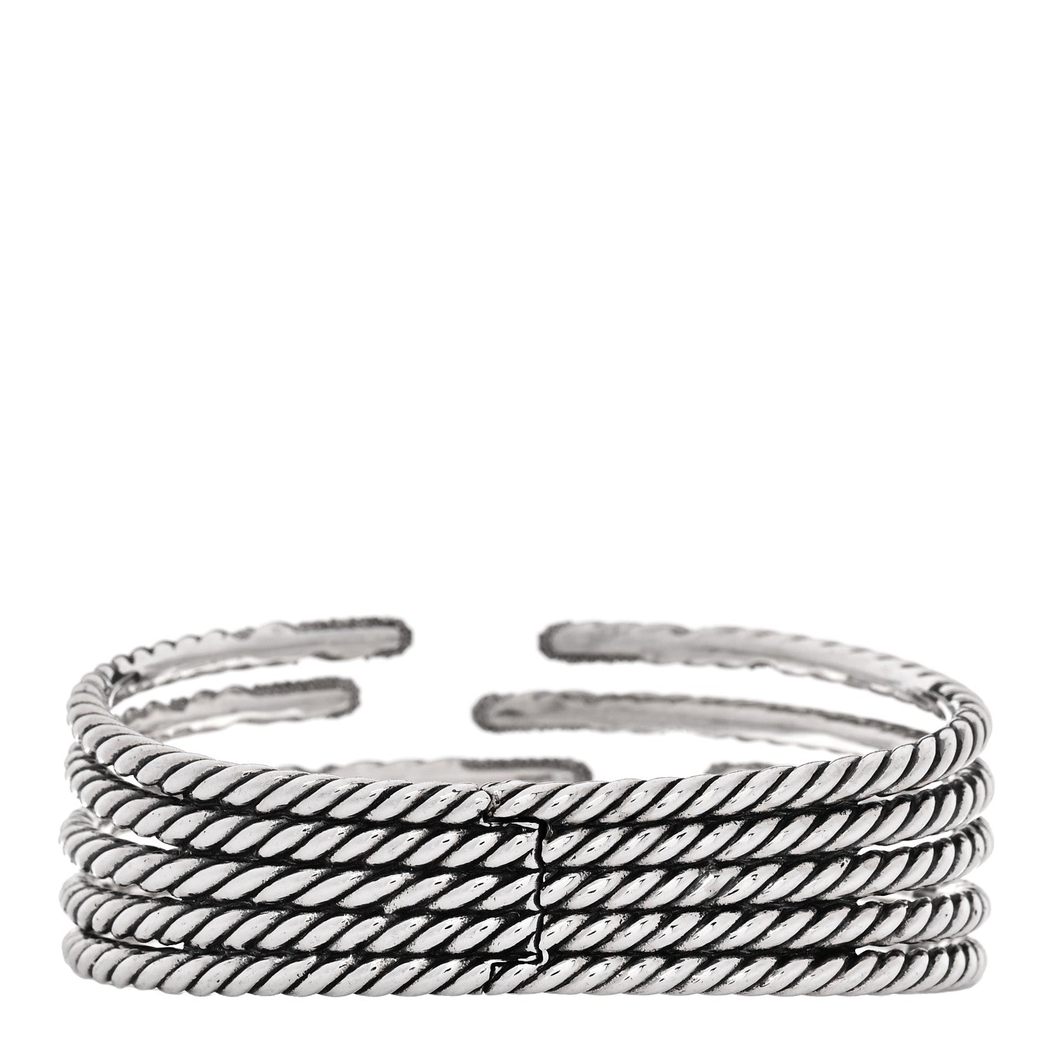 David Yurman Sterling Silver Diamond 5-Row Open Willow Bracelet 2 of 4