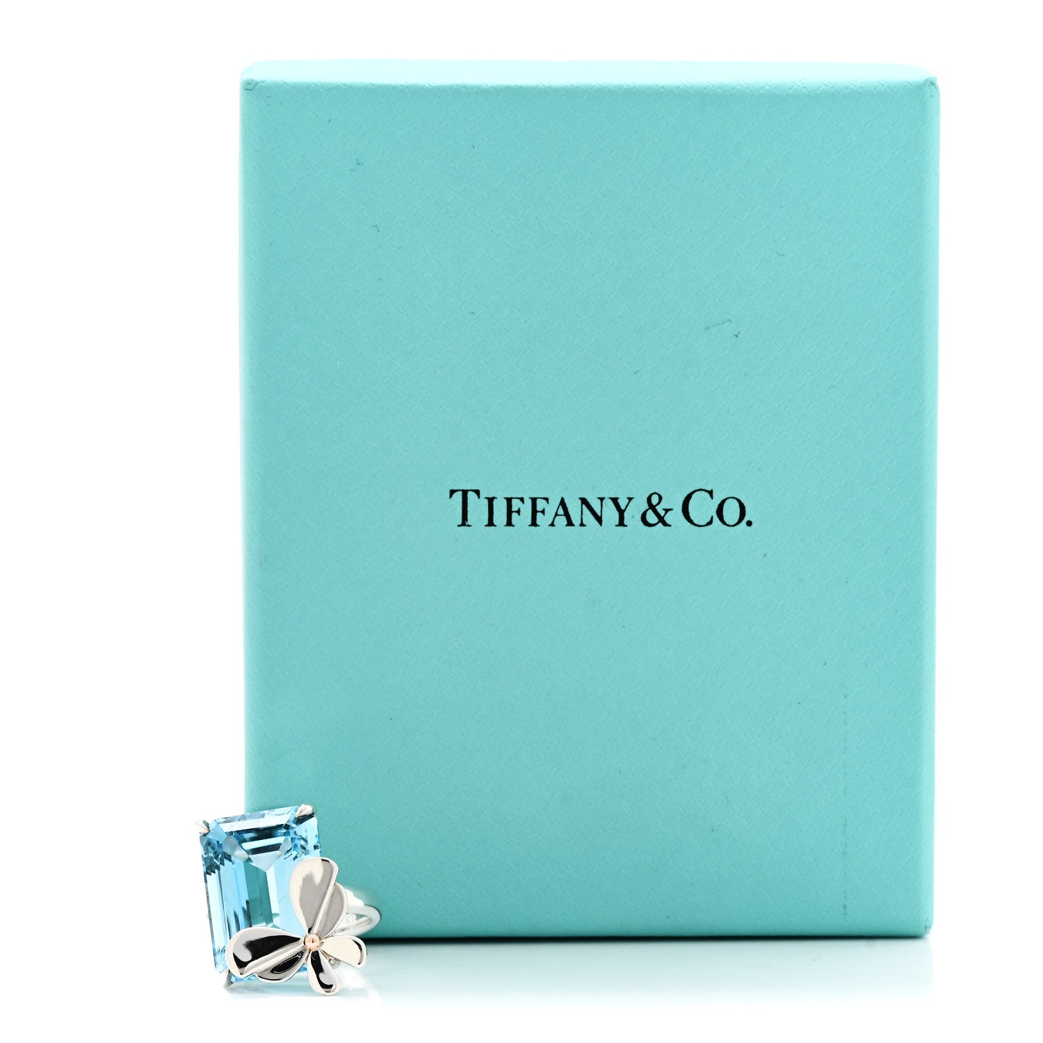 Tiffany Sterling Silver 18K Rose Gold Blue Topaz Return to Tiffany Love Bugs Butterfly Ring 5 of 5