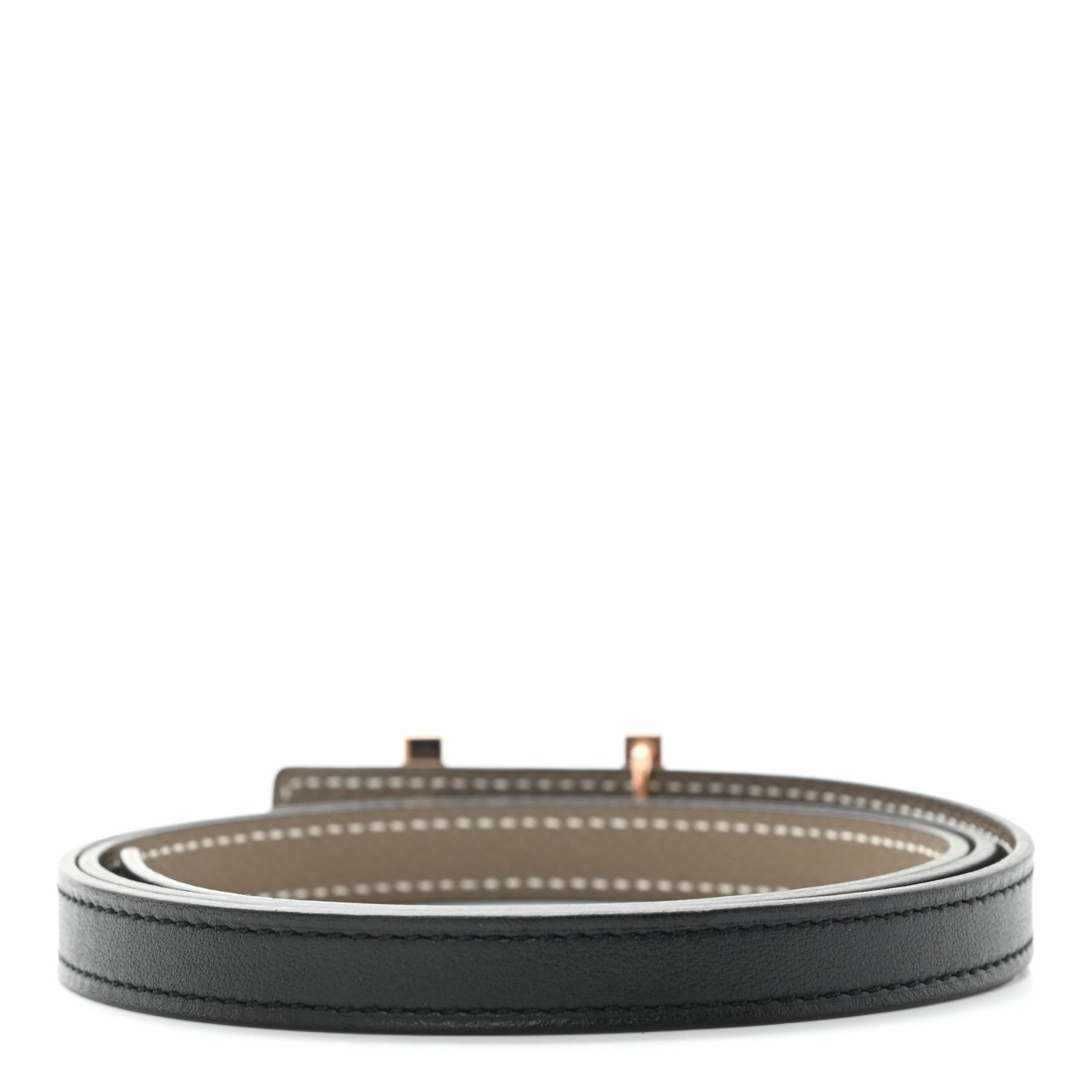 Hermes Swift Epsom 13mm Focus Belt 85 Black Etoupe 2 of 5