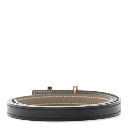 Hermes Swift Epsom 13mm Focus Belt 85 Black Etoupe 2 of 5