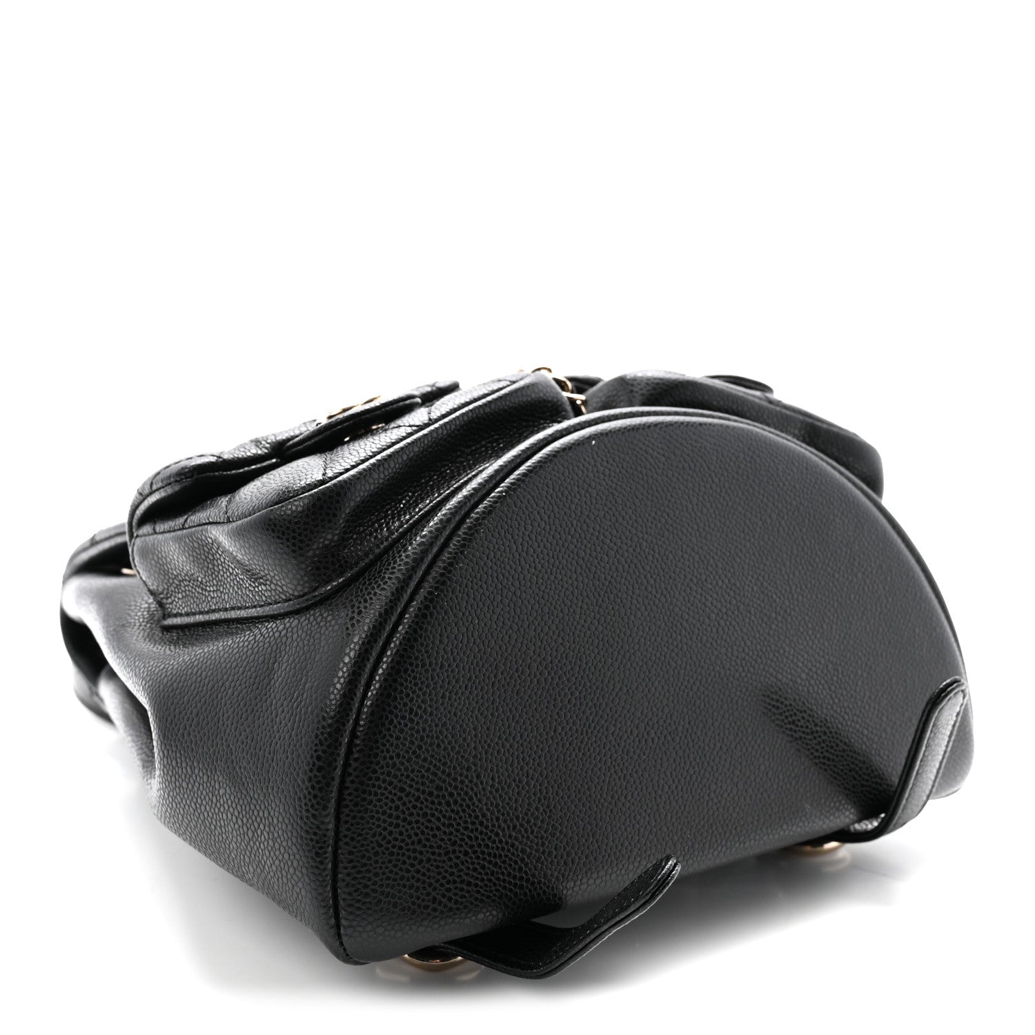 Chanel Shiny Caviar Quilted Medium Duma Pockets Drawstring Backpack Black 4 of 10