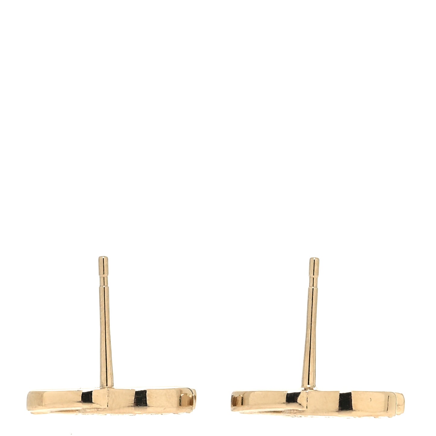 Metal Crystal CC Earrings Gold