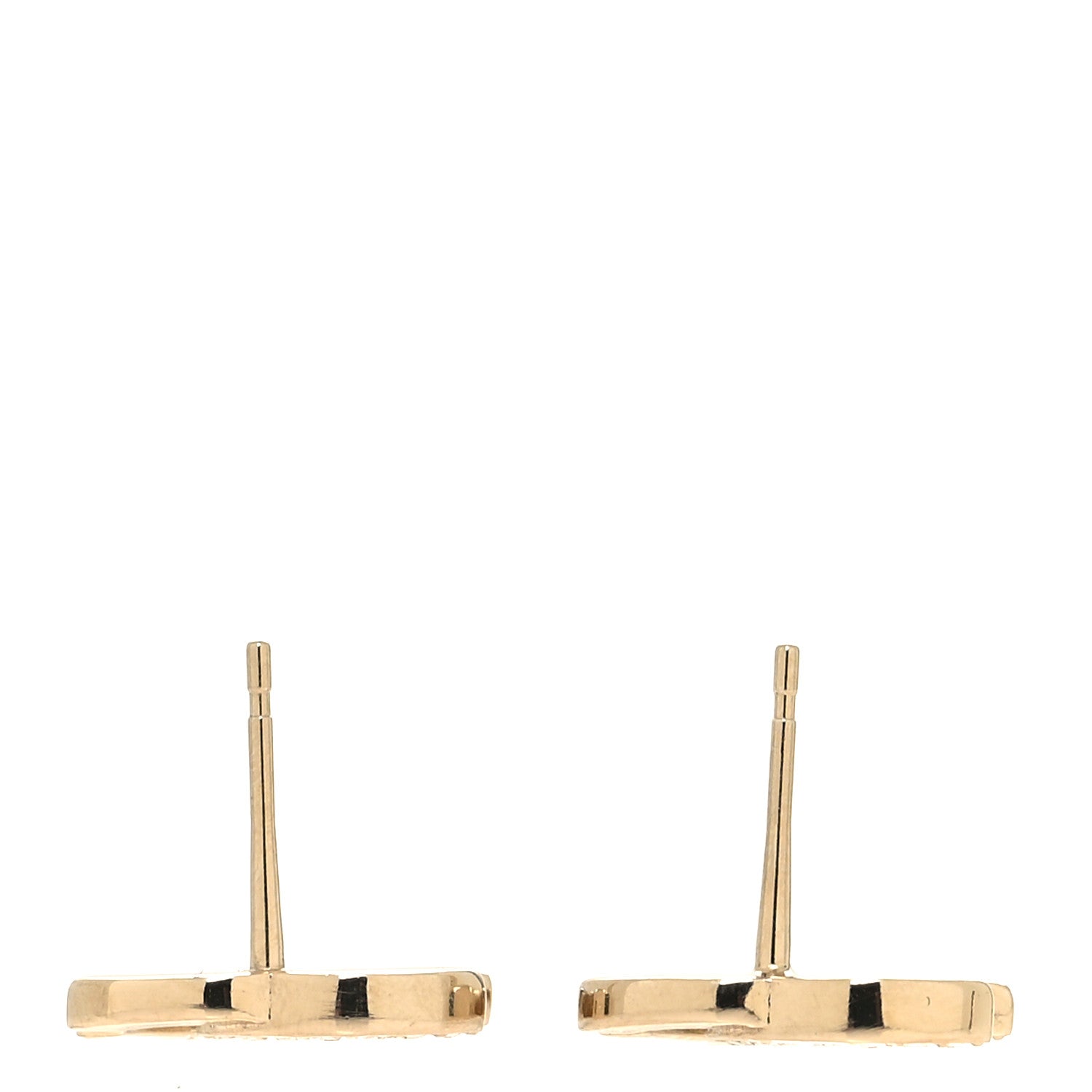 Chanel Metal Crystal CC Earrings Gold 3 of 5
