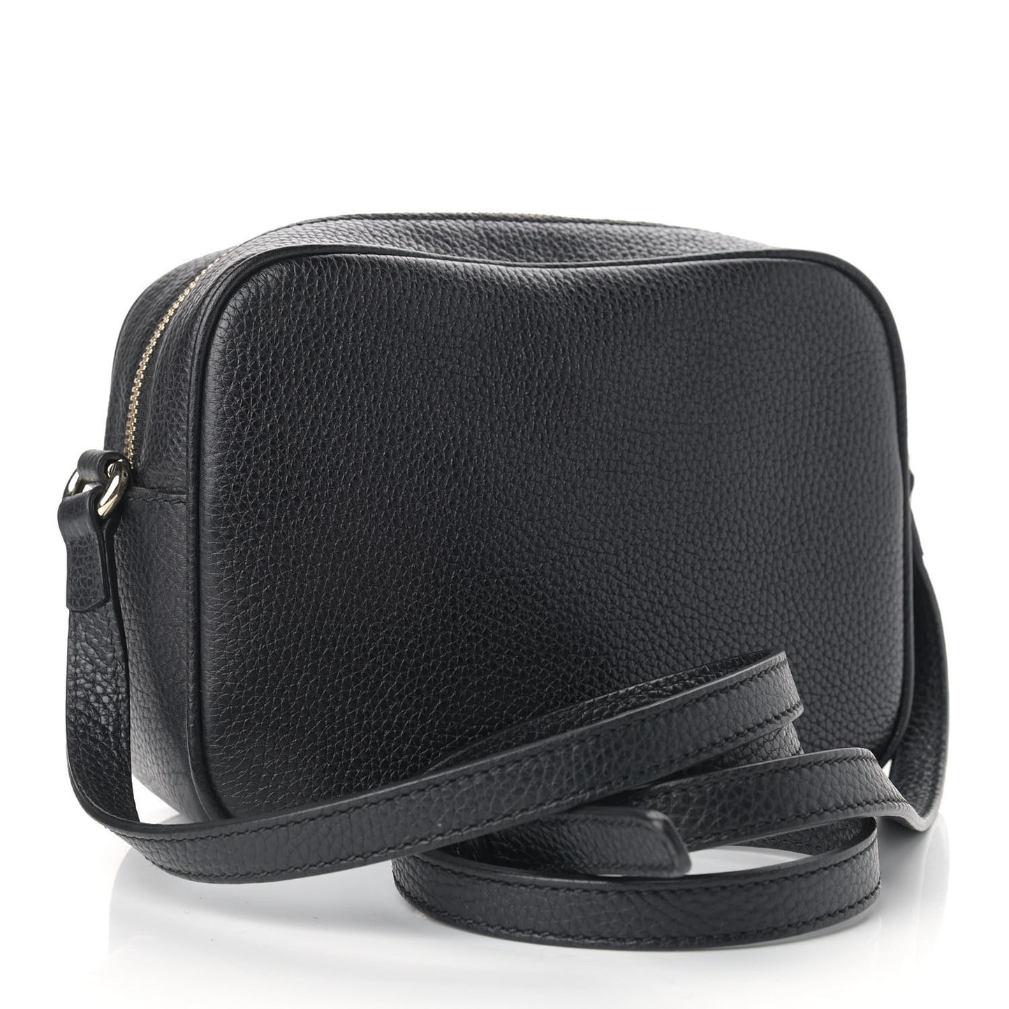 Pebbled Calfskin Small Soho Disco Bag Black