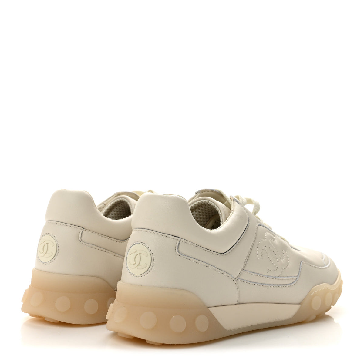 Calfskin Womens CC Sneakers 39 Ivory