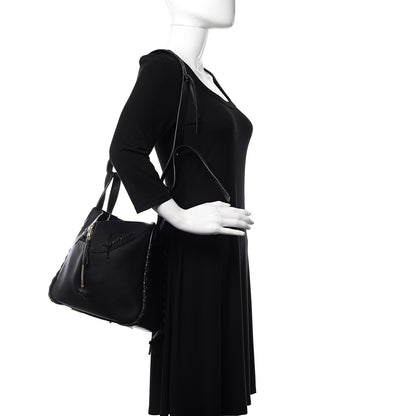 Loewe Calfskin Small Whipstitch Hammock Shoulder Bag Black 2 of 10