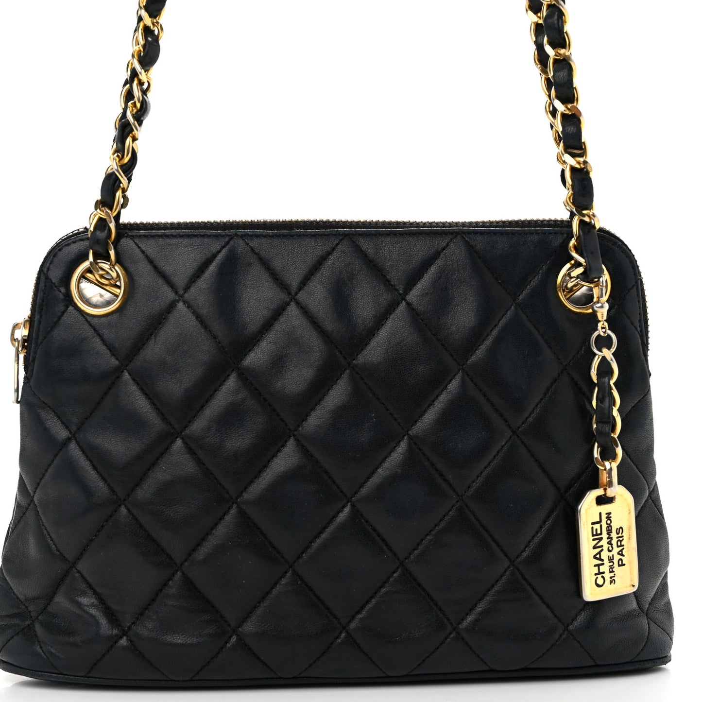 Lambskin Quilted CC Tote Black