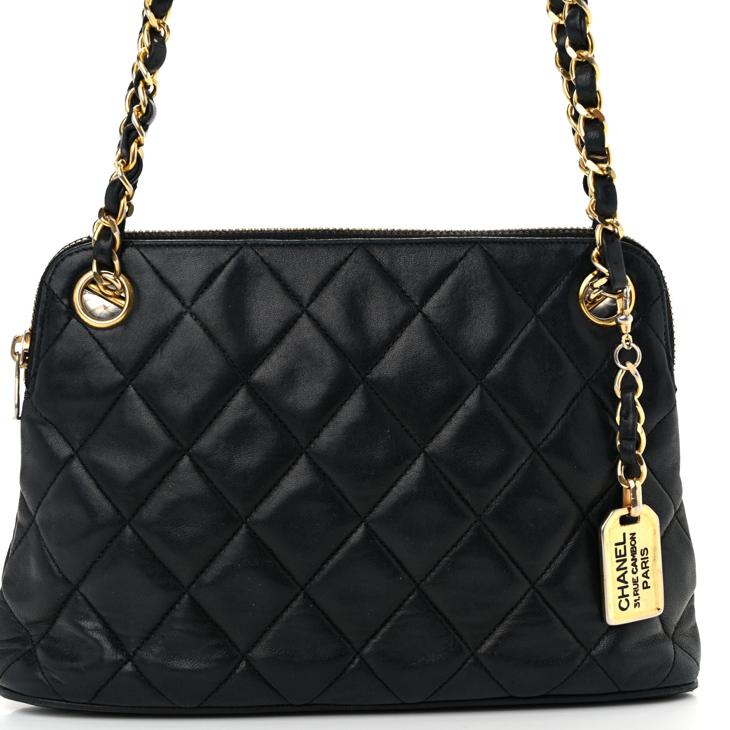 Chanel Lambskin Quilted CC Tote Black 8 of 10
