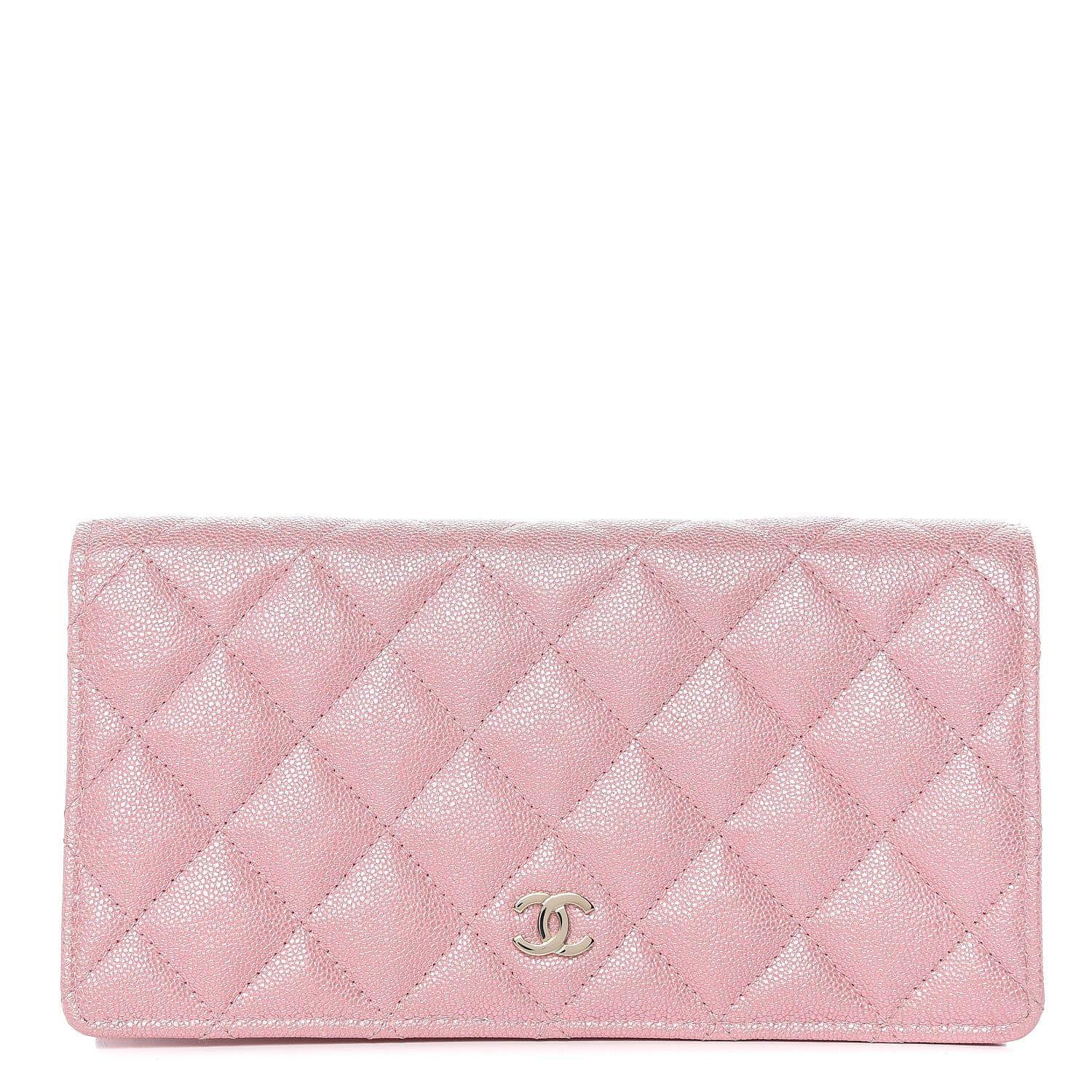 Chanel Iridescent Caviar Quilted Yen Wallet Rose Pink 1 of 9