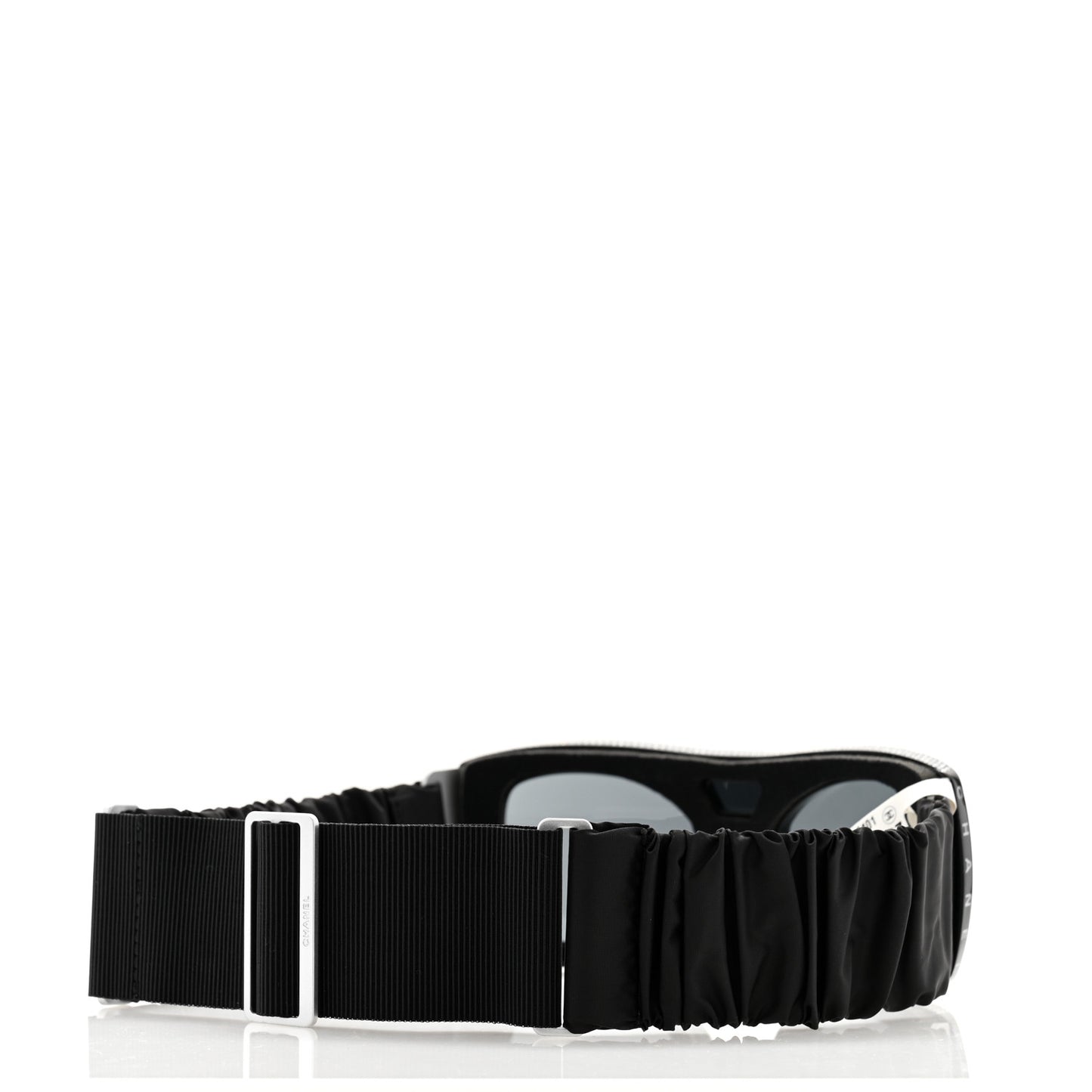 Crystal Acetate Technical Satin Shield Sunglasses Black