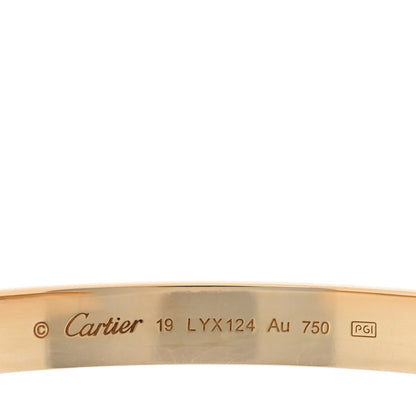 Cartier 18K Yellow Gold LOVE Cuff Bracelet 19 3 of 4
