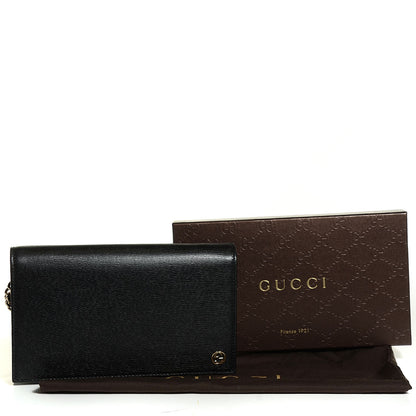 Gucci Textured Calfskin Medium Betty Chain Wallet Black 5 of 8
