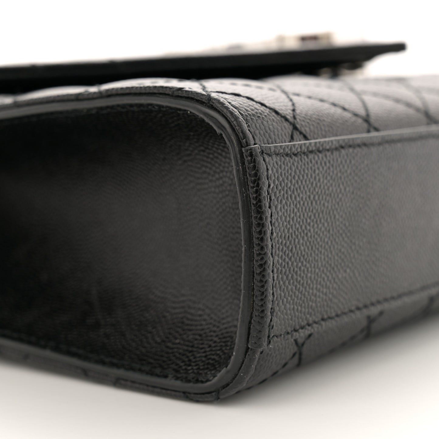Grain De Poudre Textured Mixed Matelasse Triquilt Medium Monogram Satchel Black