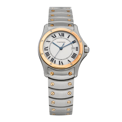 Cartier Stainless Steel 18K Yellow Gold 33mm Santos Ronde Quartz Watch 1 of 4