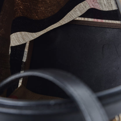 Burberry Canvas Mega Check Medium Susanna Hobo Black 10 of 11