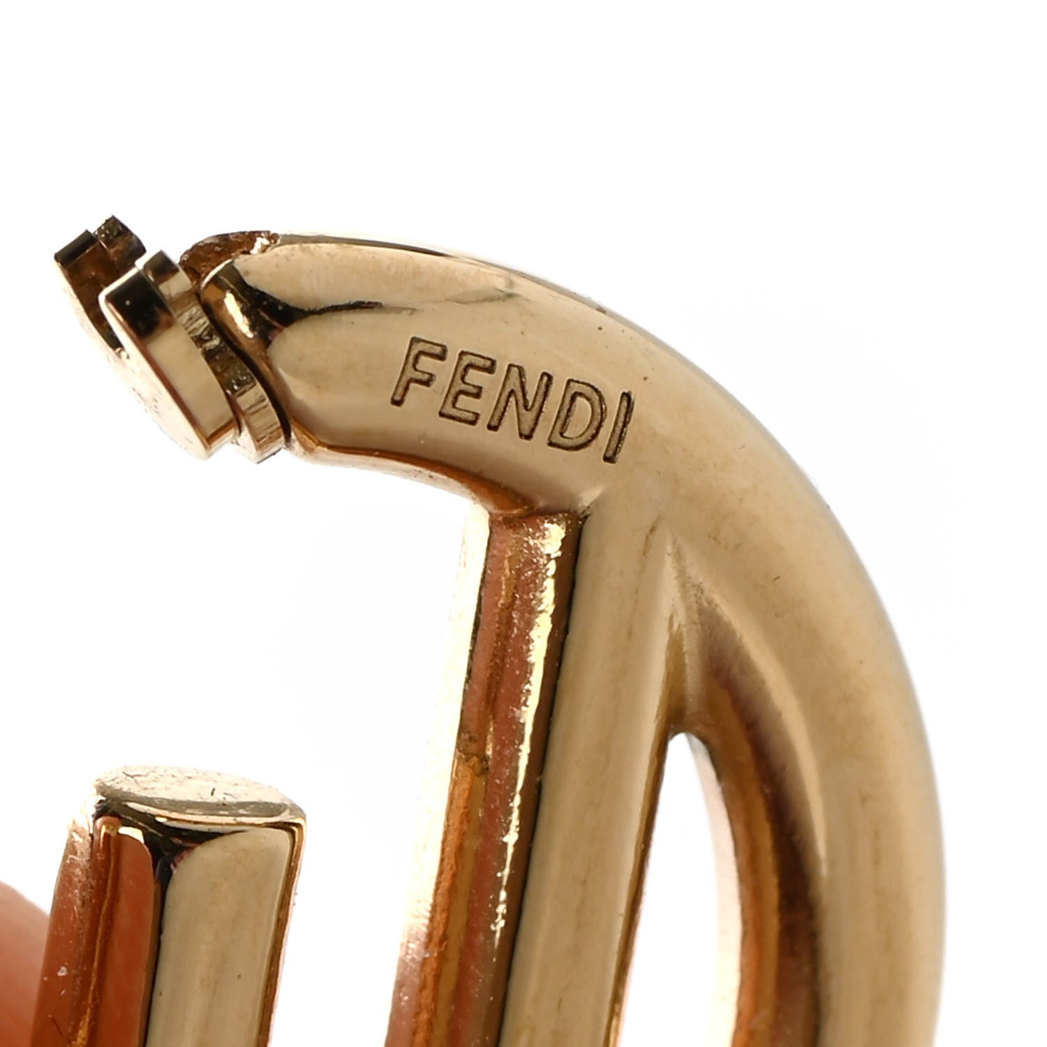 Fendi Metal FF Hoop Earrings Gold 5 of 5