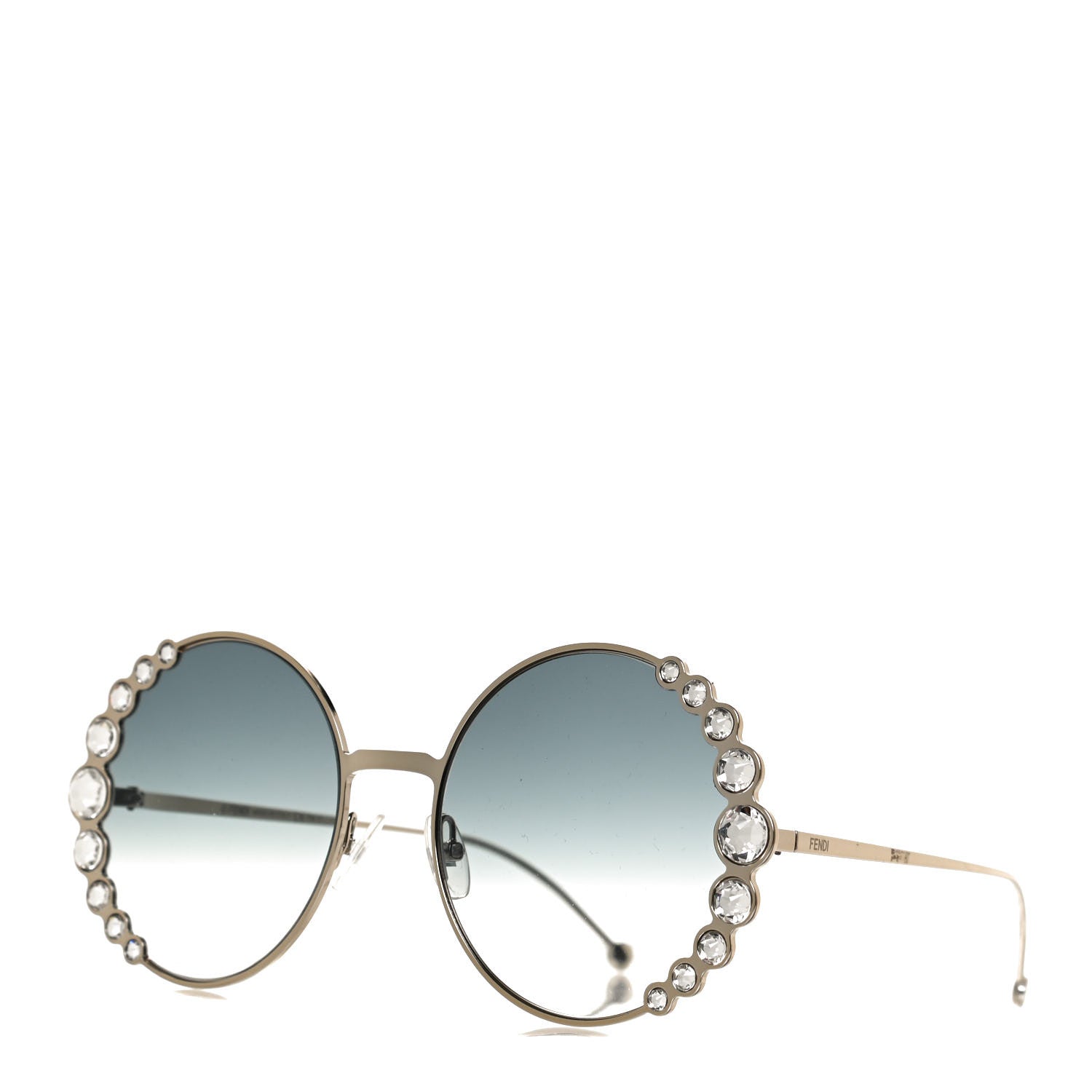 Fendi Crystal Round Sunglasses FF0324/S Silver 1 of 6