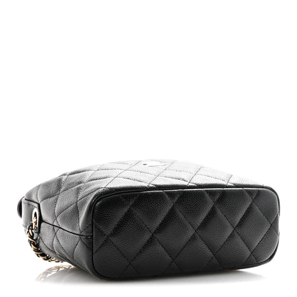 Chanel Caviar Quilted Hobo Clutch With Chain  Black 4 of 11