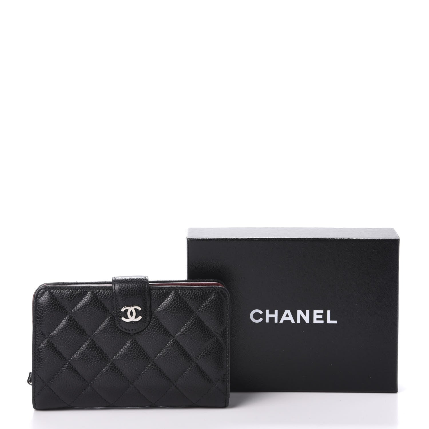 Chanel Caviar Quilted Zipped Pocket Wallet Black 12 of 12
