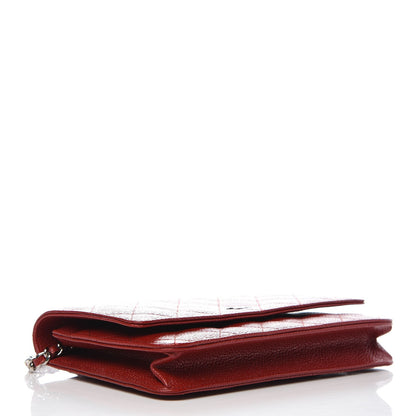 Chanel Caviar Quilted Wallet on Chain WOC Red 4 of 8