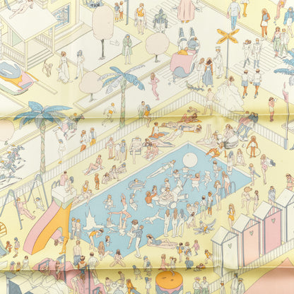 Hermes Silk On The Beach Scarf 90 Jaune Soufre Aqua 2 of 4