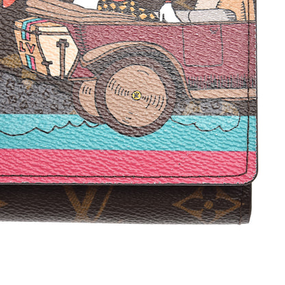 Louis Vuitton Monogram 2015 Christmas Animation Sarah Wallet Hibiscus 8 of 9