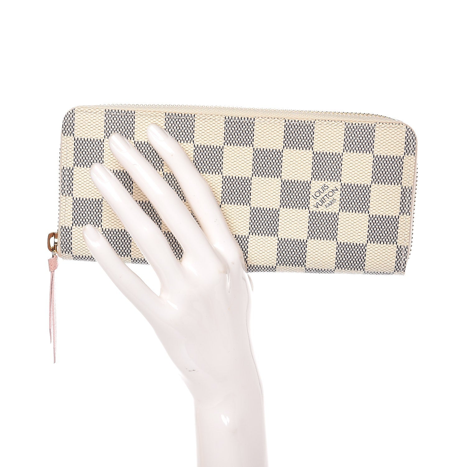 Louis Vuitton Damier Azur Clemence Wallet Rose Ballerine 2 of 8