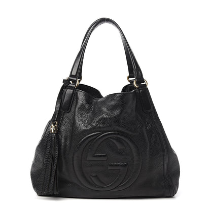 Gucci Pebbled Calfskin Medium Soho Shoulder Bag Black 1 of 11