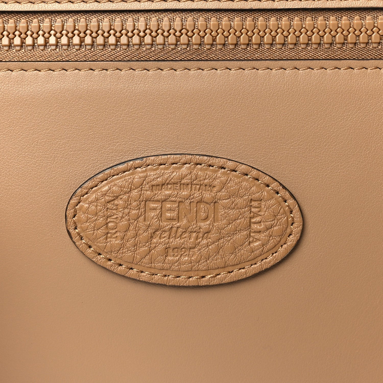 Fendi Cuoio Romano Vitello Elaphe Cover Sellerissima Monochrome Mini Peekaboo I SEE U Satchel Cammello 8 of 11