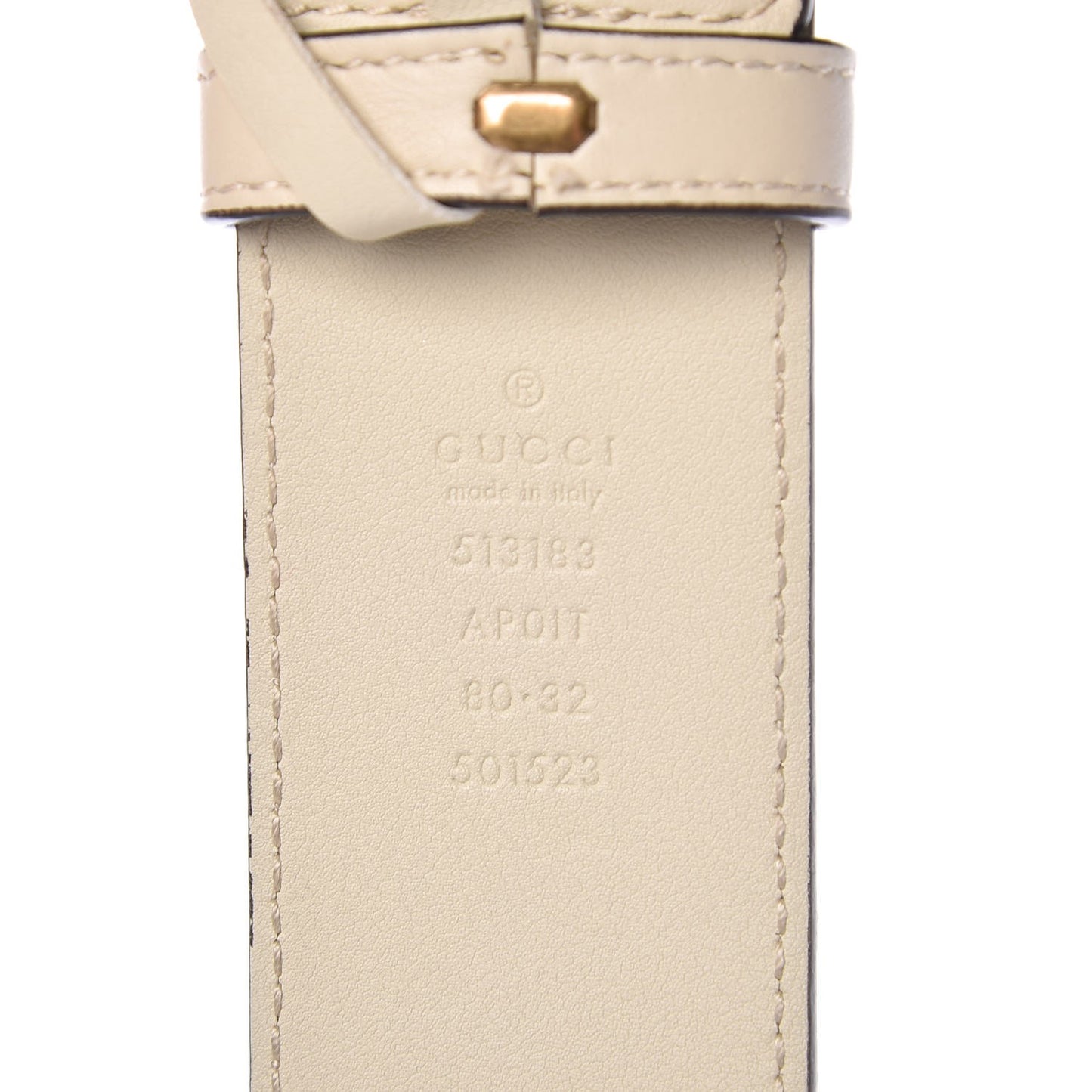 Calfskin Crystal Double G 40mm Belt 80 32 White Multicolor