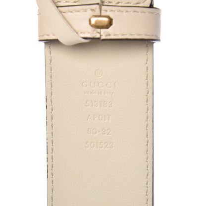 Gucci Calfskin Crystal Double G 40mm Belt 80 32 White Multicolor 4 of 7